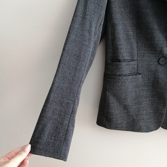 Theory Gabe Portmore Wool Single Button Blazer Speckled Grey 3 Pockets 2 - Picture 9 of 17